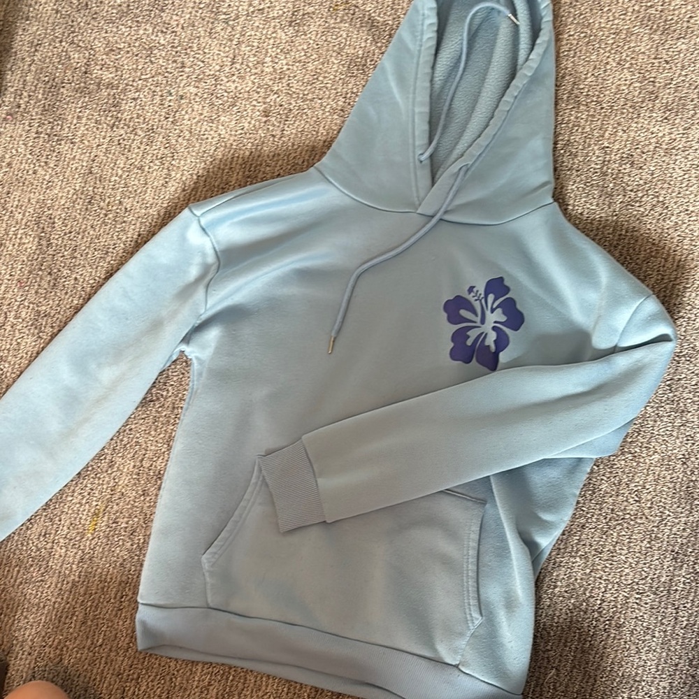 Blue Floral Hoodie